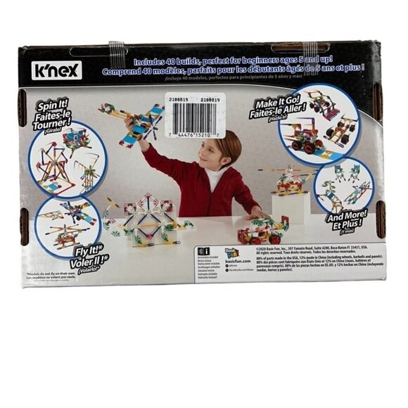 NEW K'nex Beginner Toy 40 Model Building Set/Kit with 141 Parts (Ages 5 & Up) - Picture 2 of 7